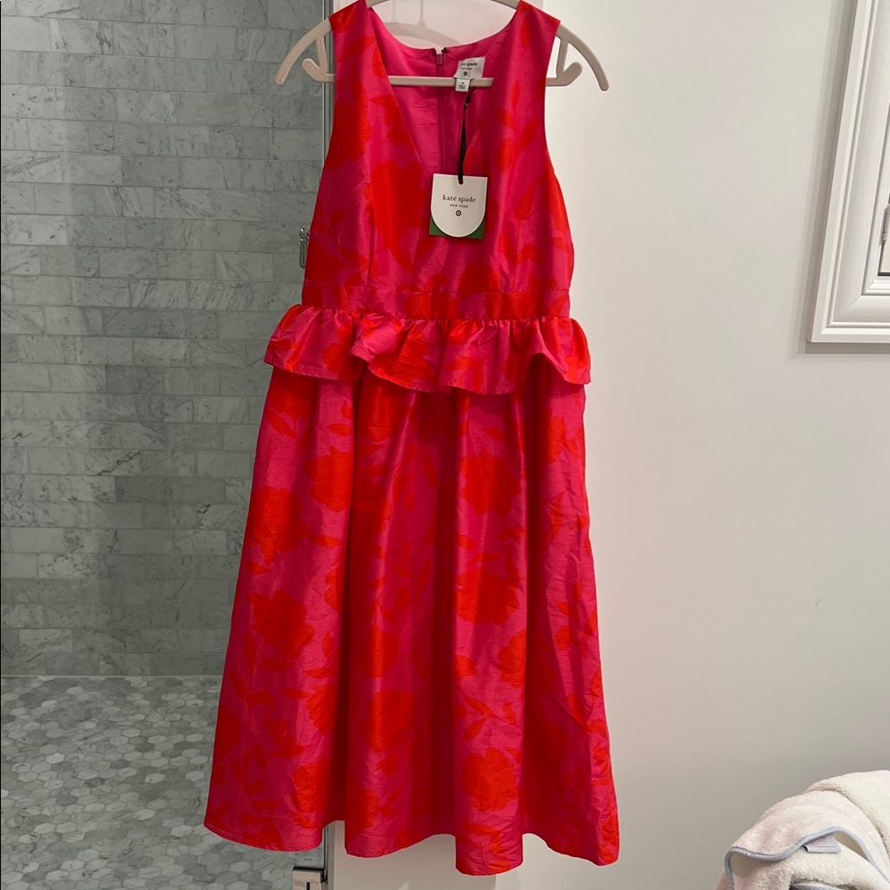Kate Spade for target Red and Pink peplum dress